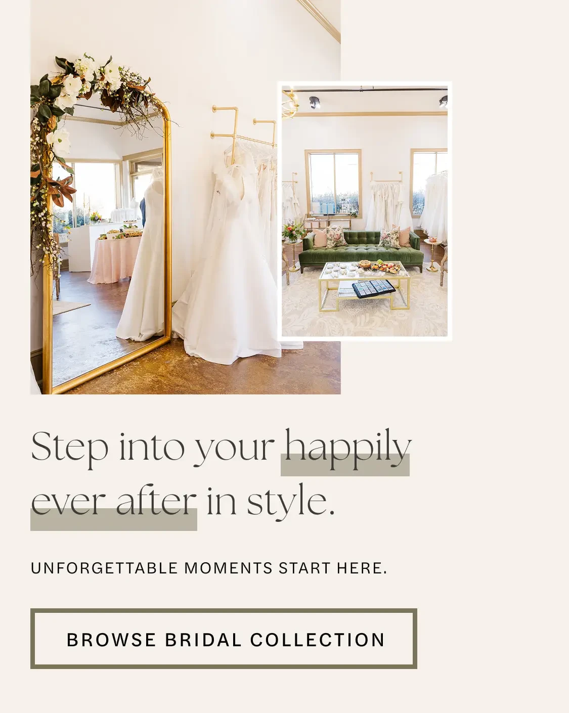 Step into your happily ever after banner mobile