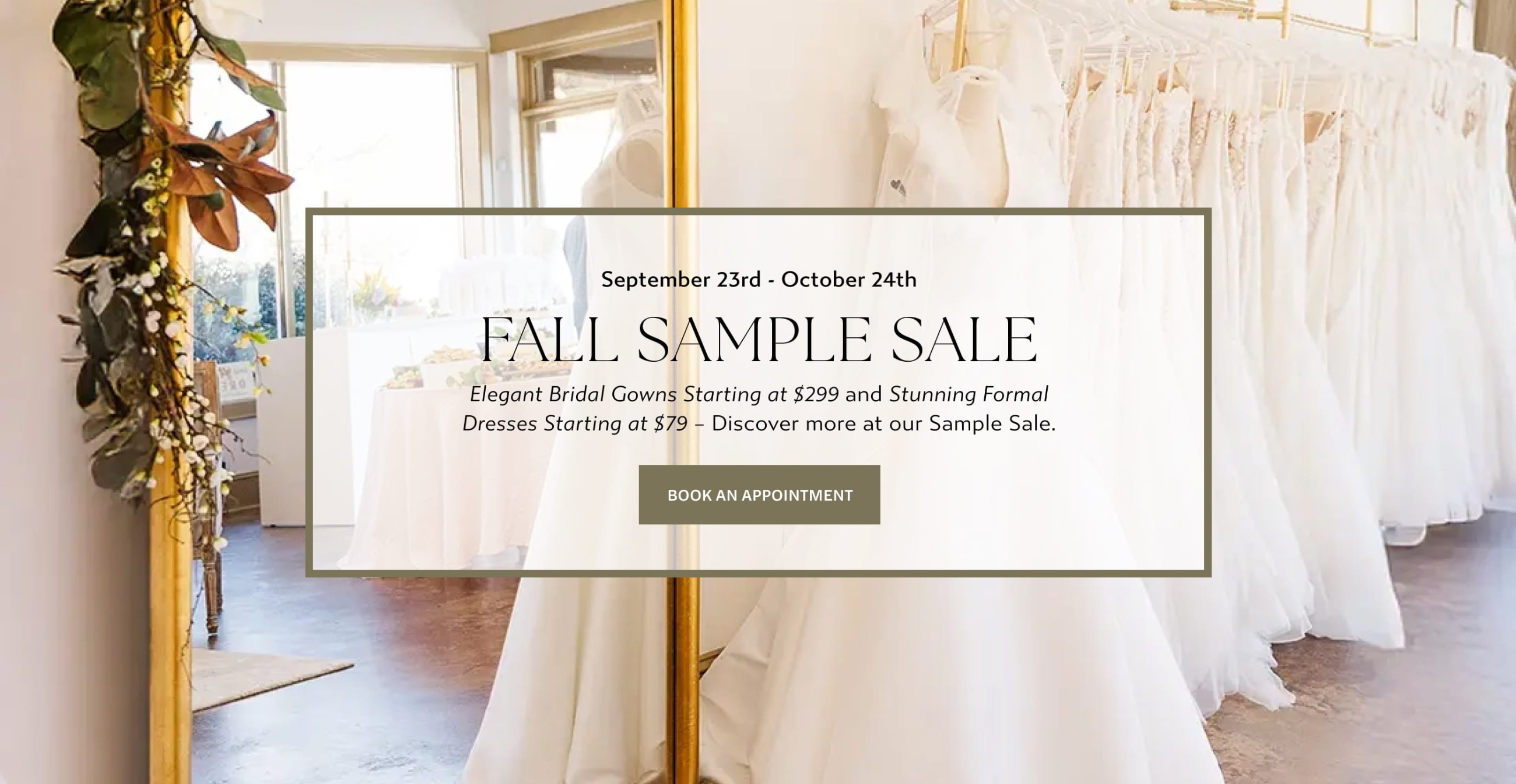 Fall Sample Sale Banner Desktop